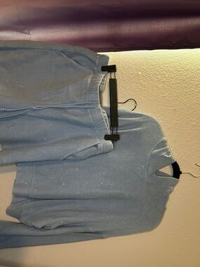 PINK Victoria's Secret Light Blue Ribbed Lounge Set